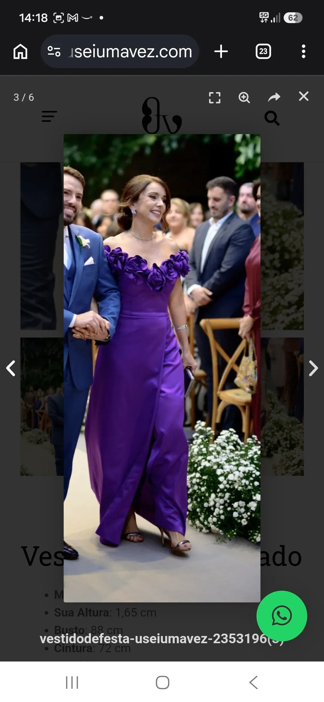 Vestido de festa usado Eliane Matos - Moda Mineira — foto 3