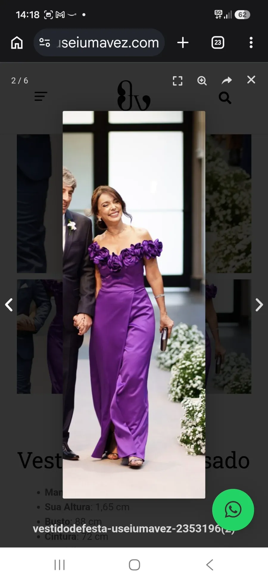 Vestido de festa usado Eliane Matos - Moda Mineira — foto 2